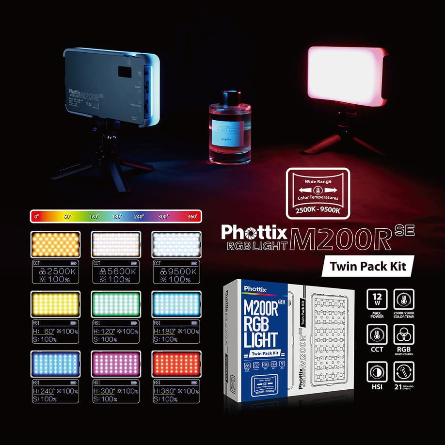 Amazon.co.jp: Phottix(フォティックス)M200R SE RGB Light Twin Kit